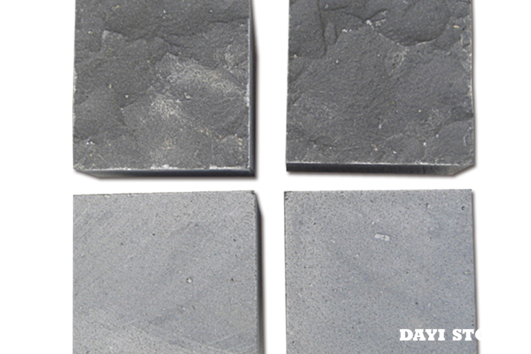 Cubes ZP-Black Basalt Top natural split other sawn 10x10x10cm - Dayi Stone